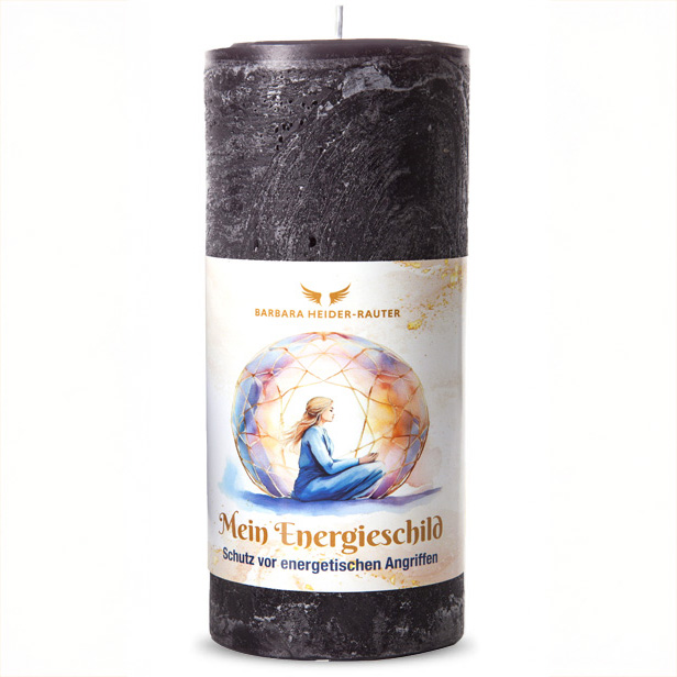 „Mein Energieschild“ – Schwarze Schutzkerze