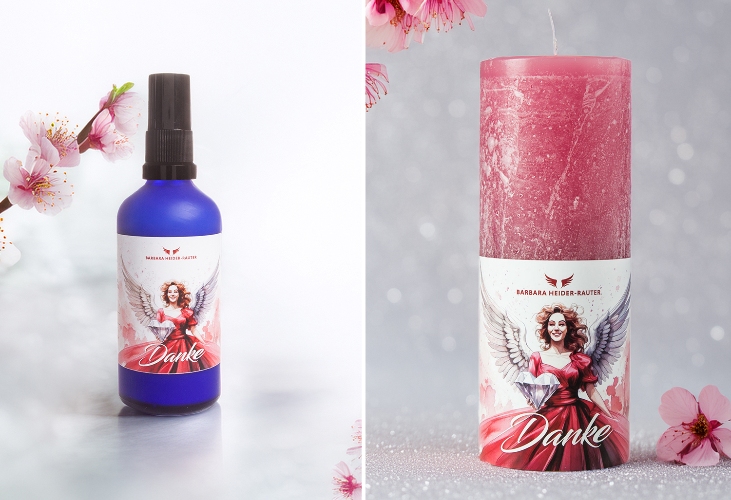 Set: Produktset: Aura-Spray und Seelenblütenkerze "Danke"