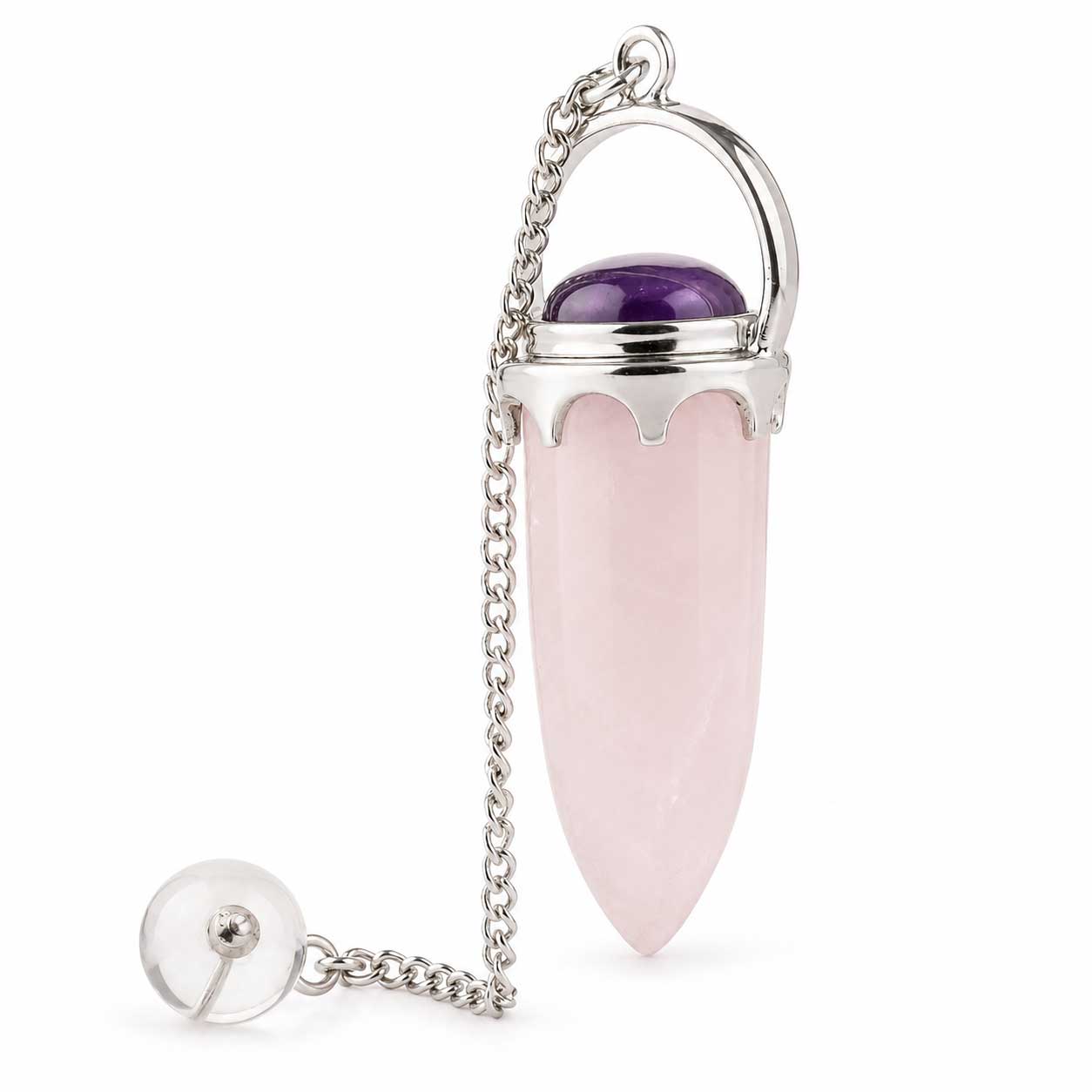 Rosenquarz-Amethyst-Pendel