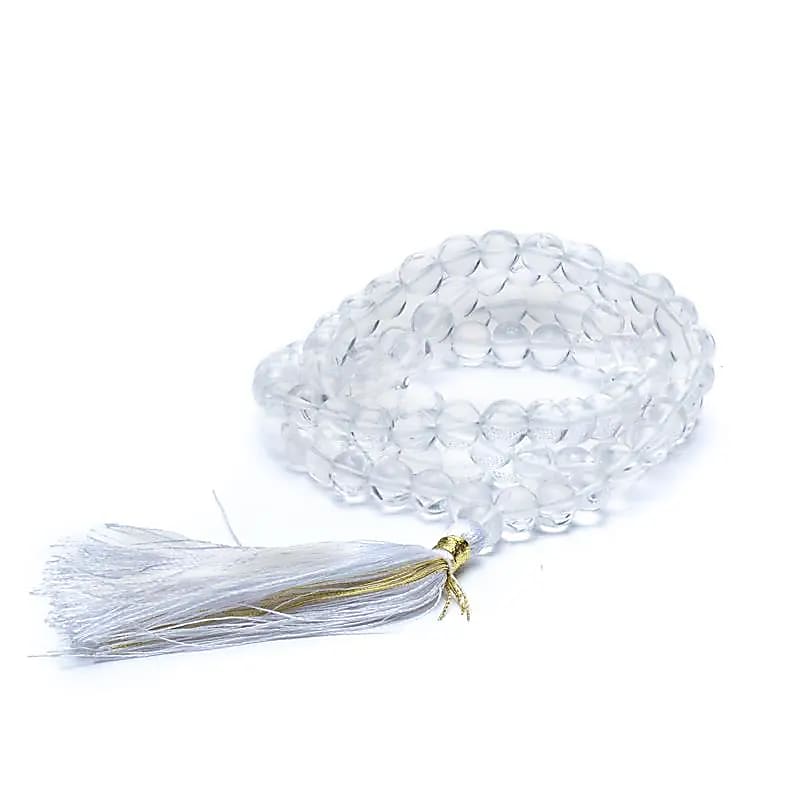 Mala Bergkristall (6 mm), 108 Perlen +Tasche