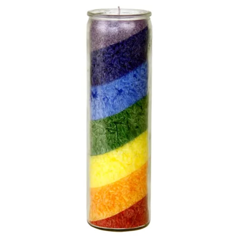 Regenbogen Kerze im Glas ohne Duft