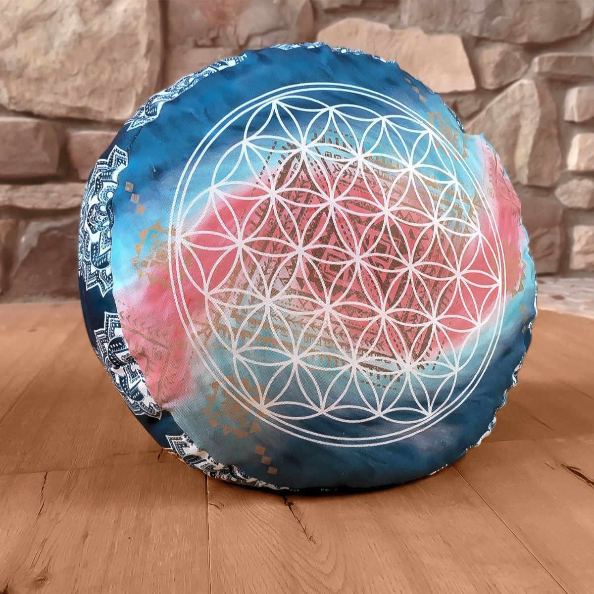 Meditationskissen rund indigo/peach