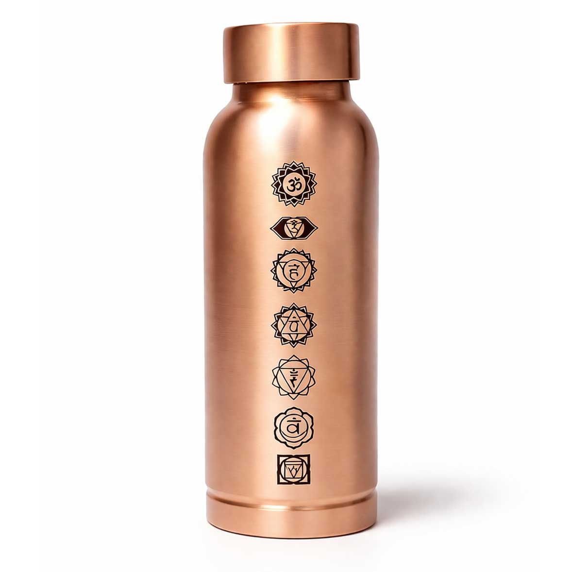 Kupferflasche „7 Chakren“ – Energetische Balance für unterwegs
