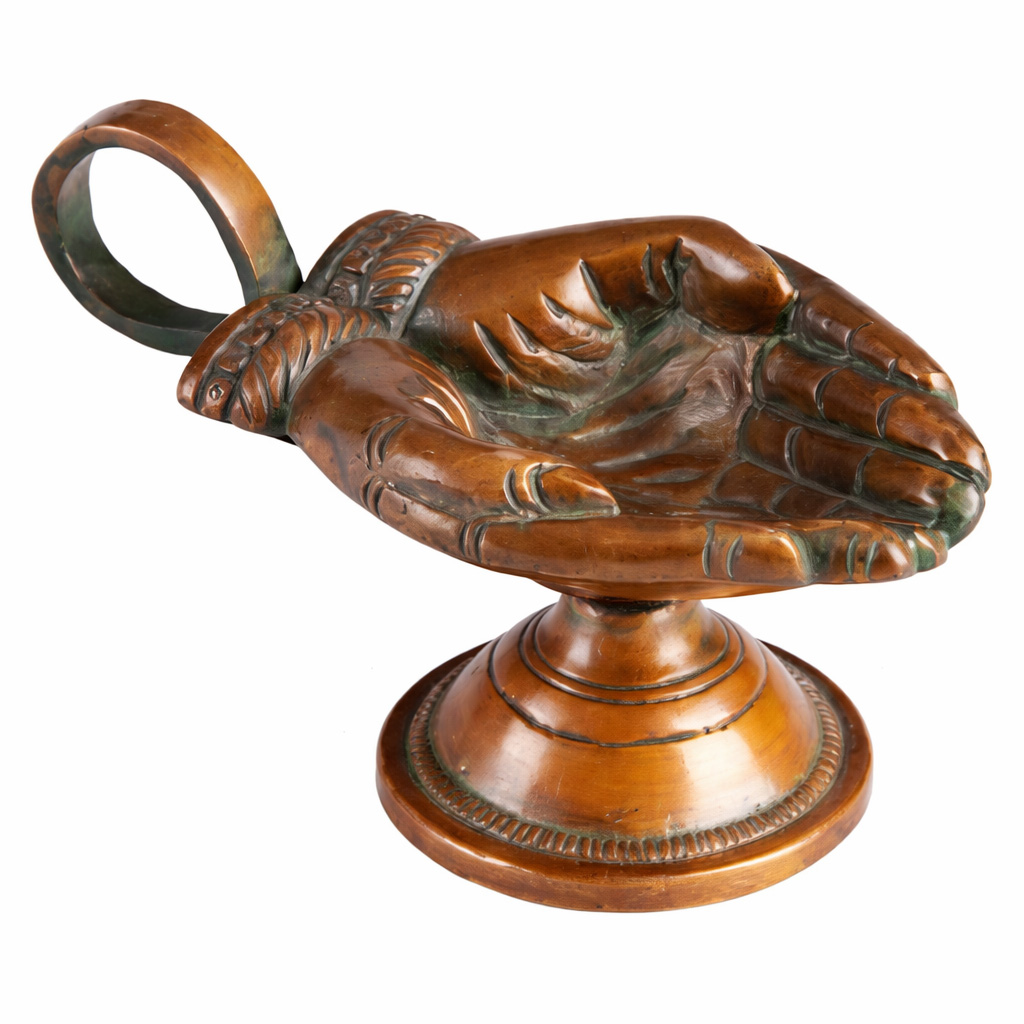 Gebende Hände - Räuchergefäß aus Messing