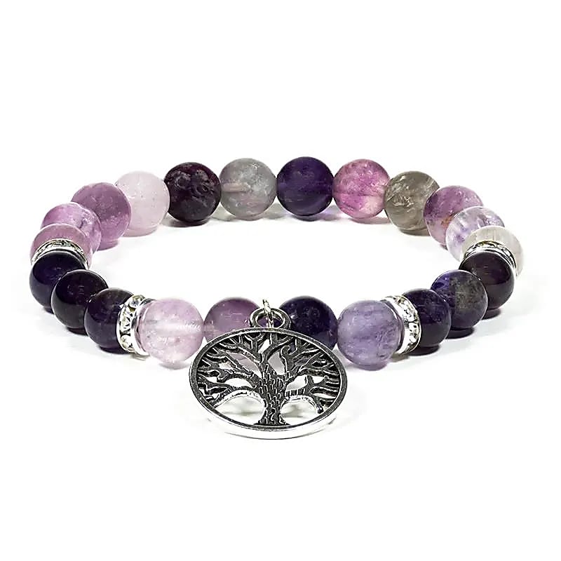 Baum des Lebens Armband mit Fluorit und Amethyst