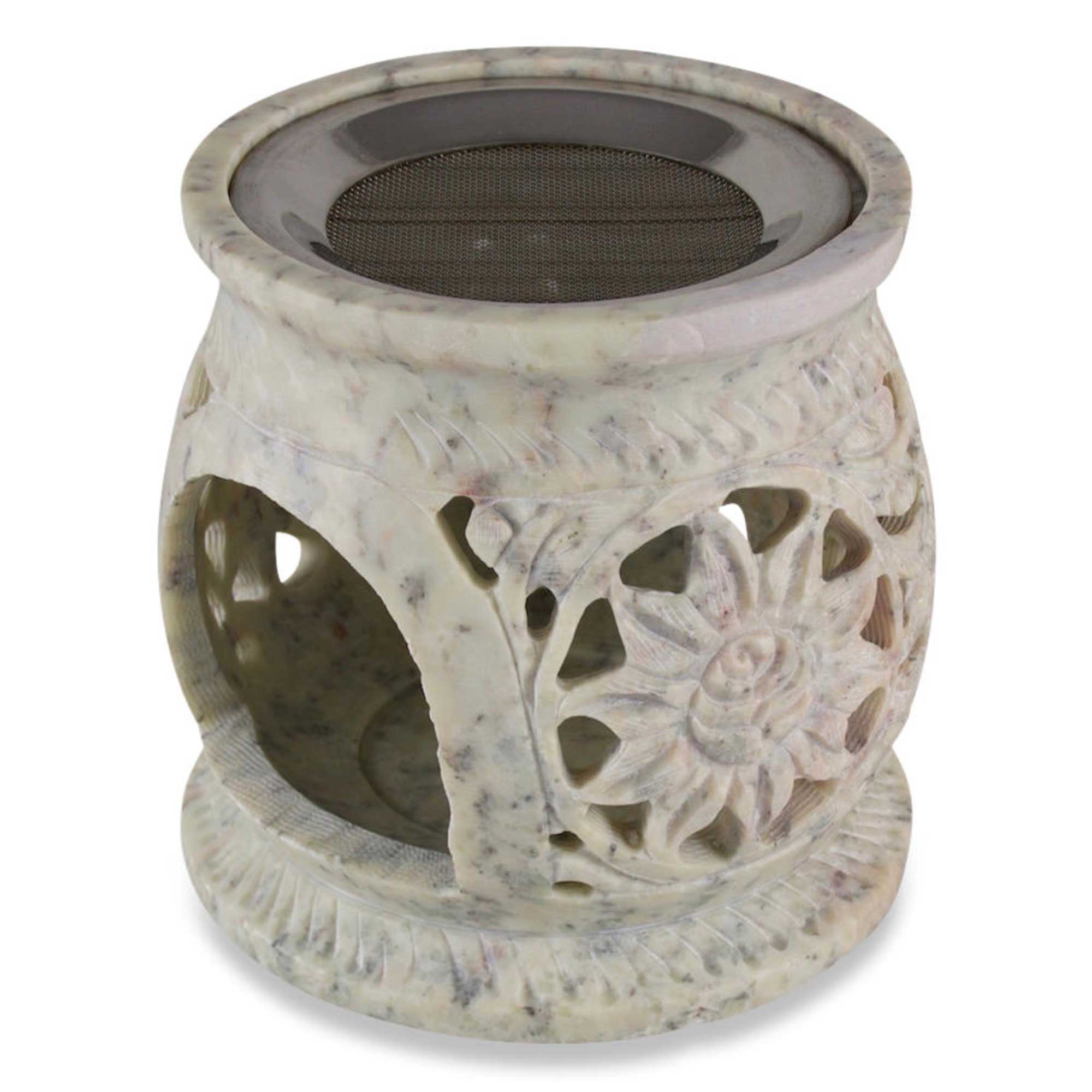 Speckstein-Räucherstövchen „Sonnenzeit“ in Beige