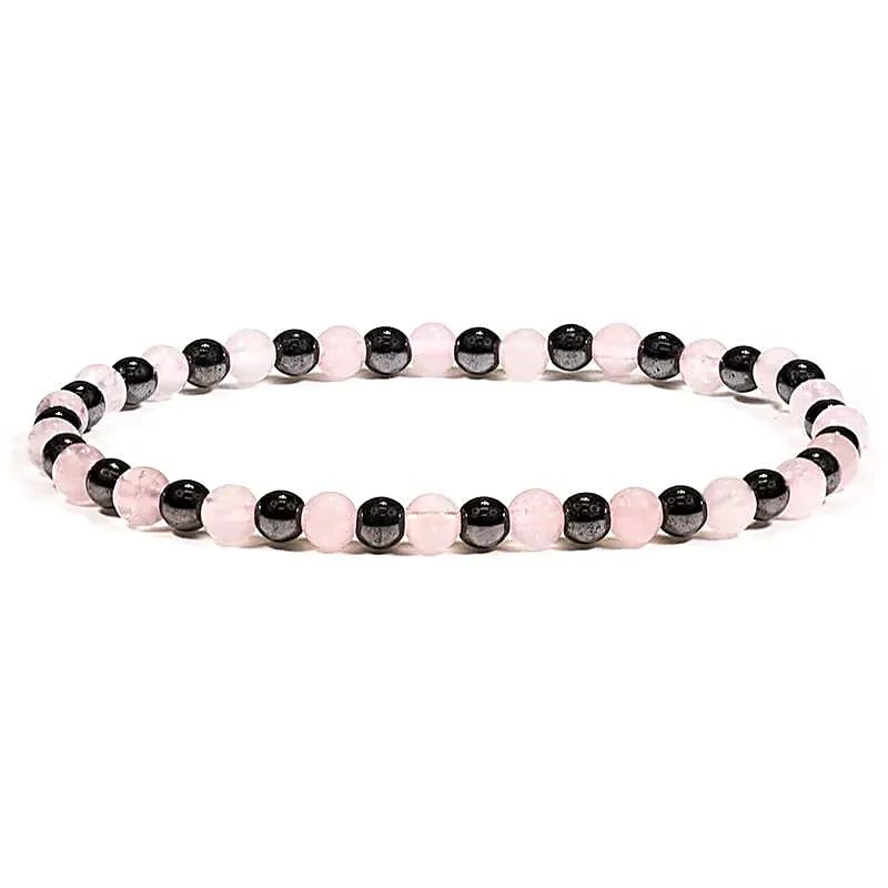 Armband Hämatit und Rosenquarz