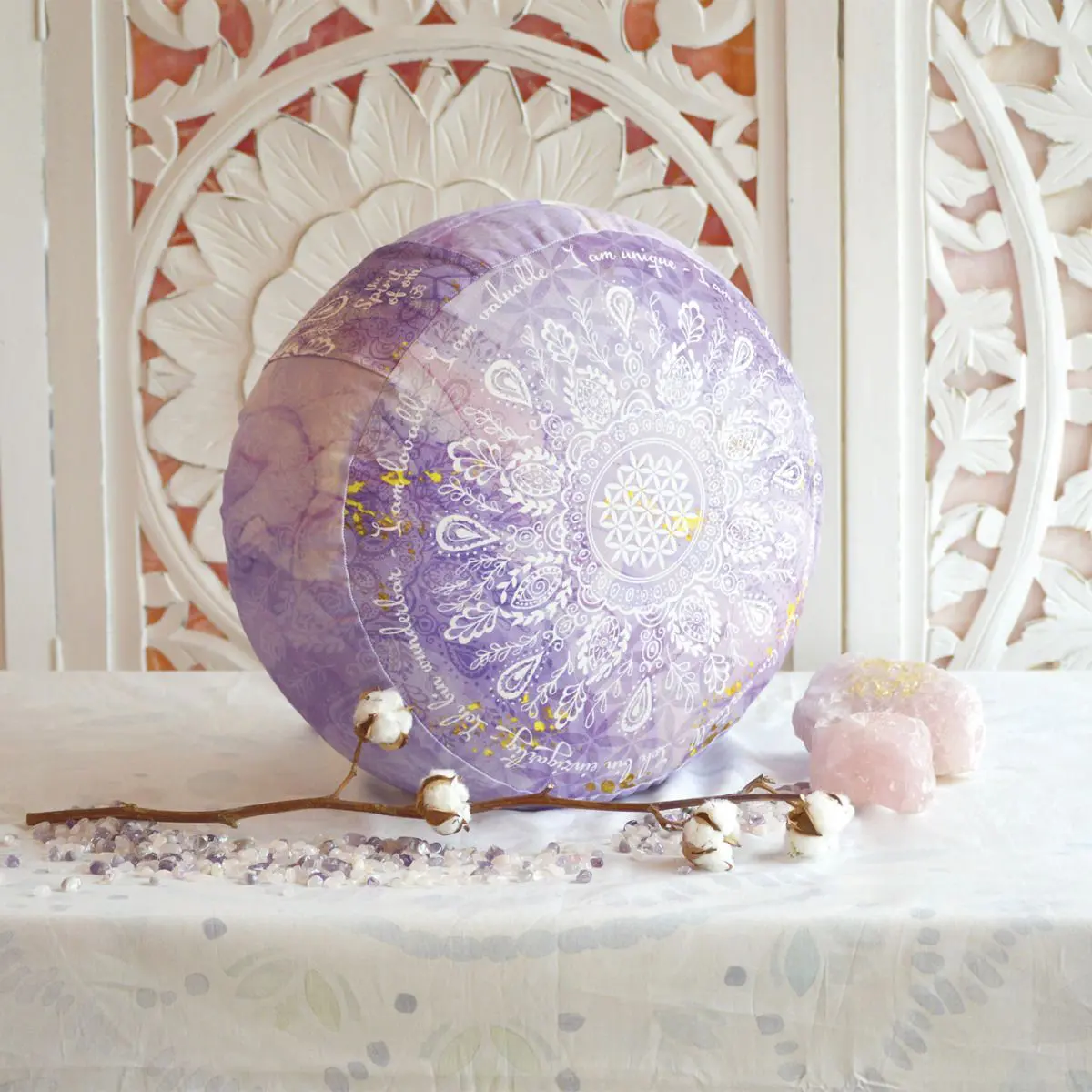 Meditationskissen rund flieder