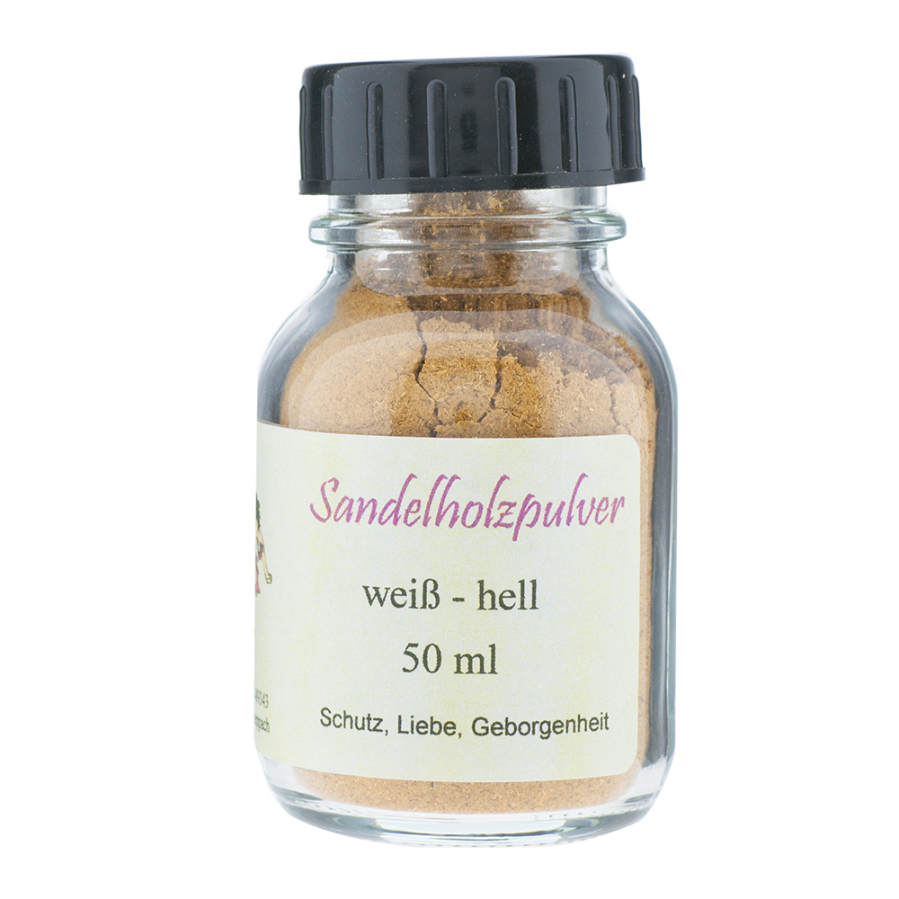 Verpackung Sandelholzpulver weiß hell