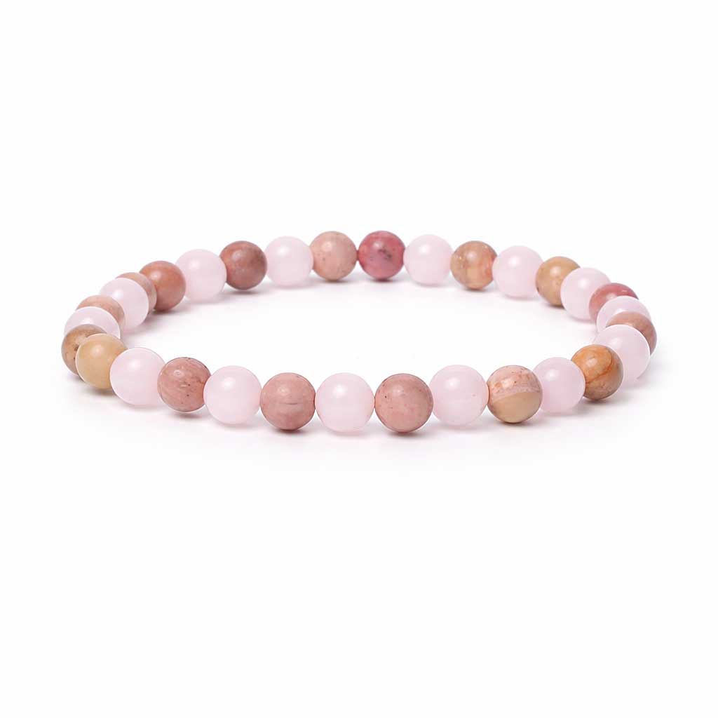 Edelstein-Armband „Herzensfreunde“ – Rosenquarz & Thulit