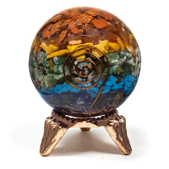 Orgonitkugel „Chakra“ mit Blume des Lebens – Universelle Lebensenergie