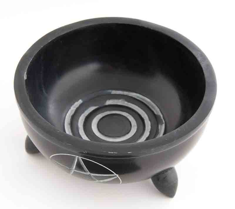 Specksteinschale zum Räuhern Pentagramm, groß Bodenansicht