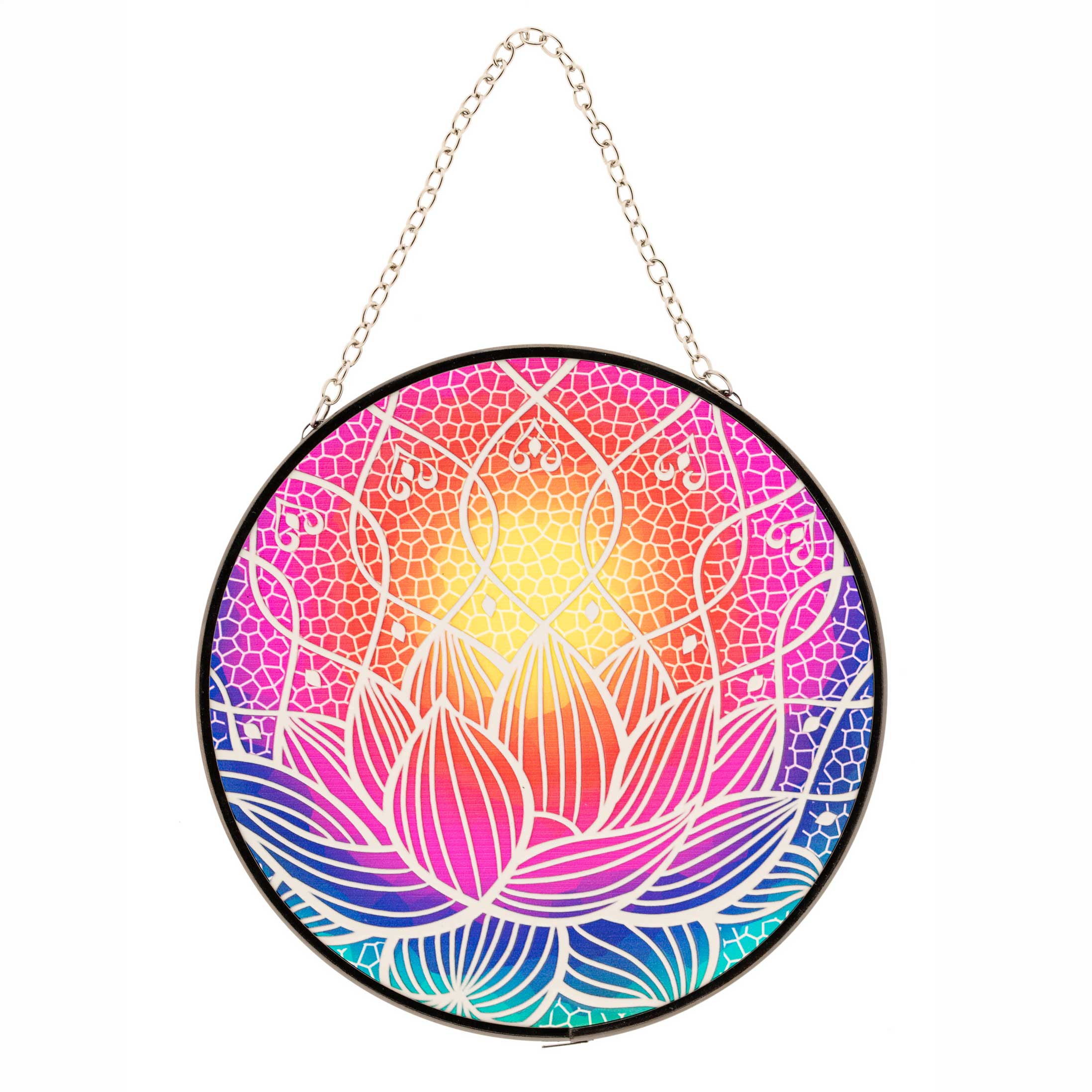 Glas-Fensterbild „Lotus“ – Symbol für Reinheit, Weisheit und Entfaltung