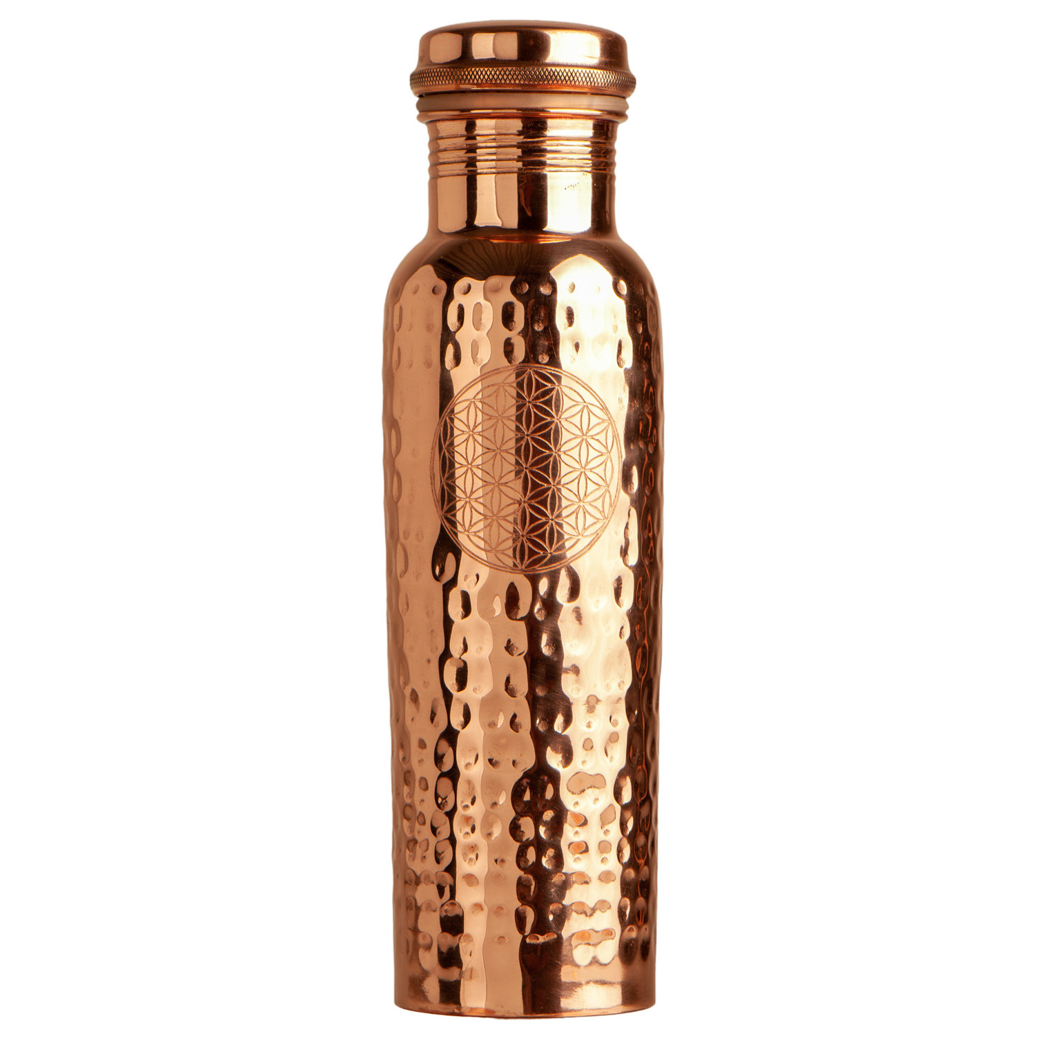 Kupferflasche mit Blume des Lebens - 900ml