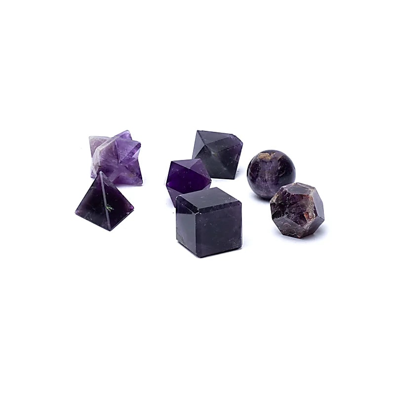 Amethyst Heilige Geometrie 7-teiliges Set