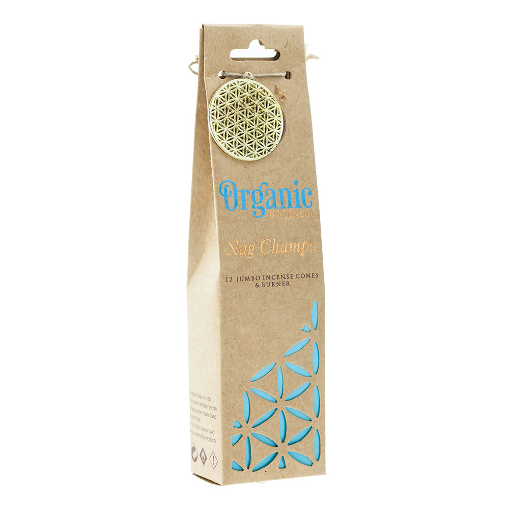 Organic Goodness Nag Champa Räucherkegel mit Halter