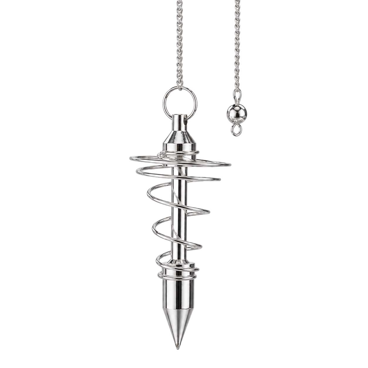 Spiralpendel aus versilbertem Messing