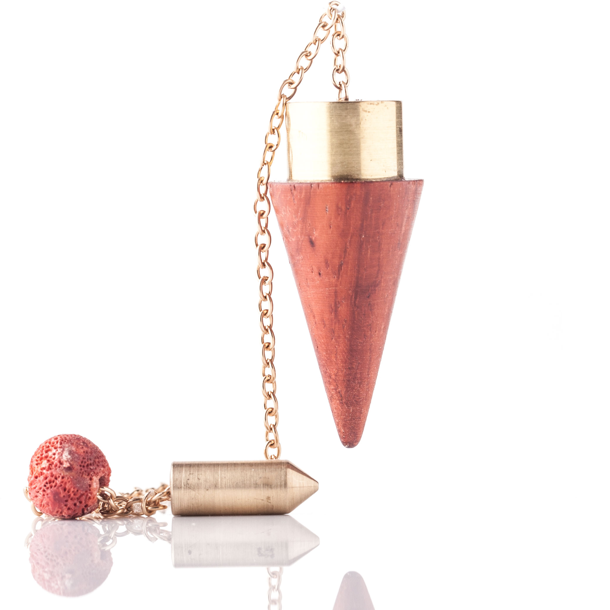 Padouk-Korallen-Pendel - Das Pendel der Kraft und der Intuition