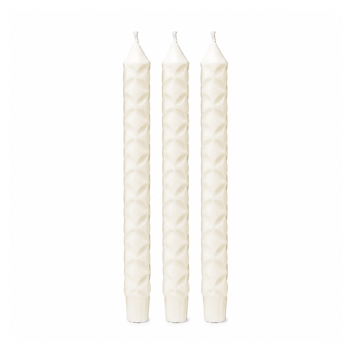 Dinnerkerze Blume des Lebens in Off White