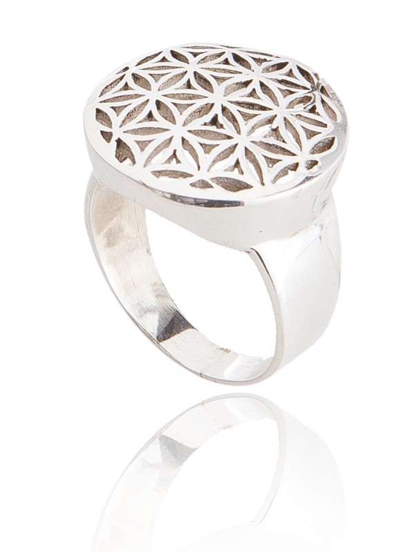 Ring Blume des Lebens in Silber
