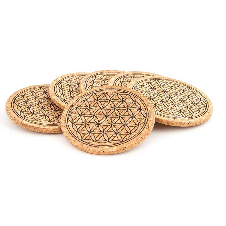 Korkuntersetzer Blume des Lebens