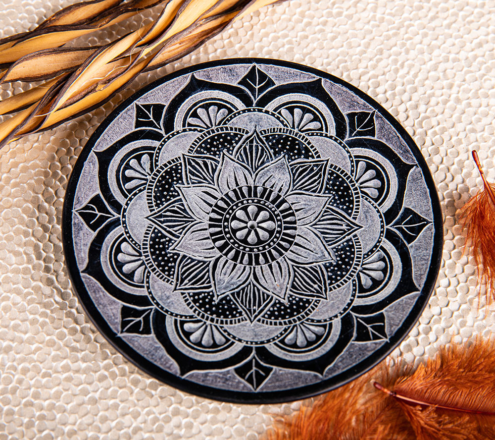 Stäbchenhalter Mandala, Speckstein