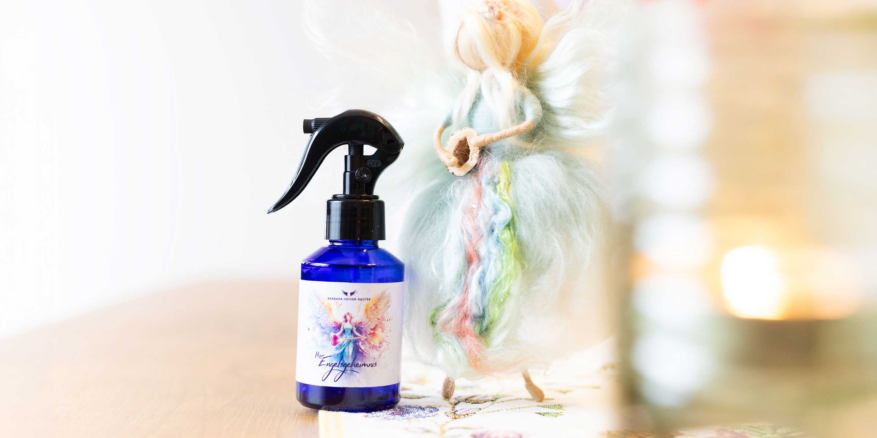 Mein Engelgeheimnis Impuls Spray von Barbara Heider-Rauter als stimmungsvolles Hero Bild