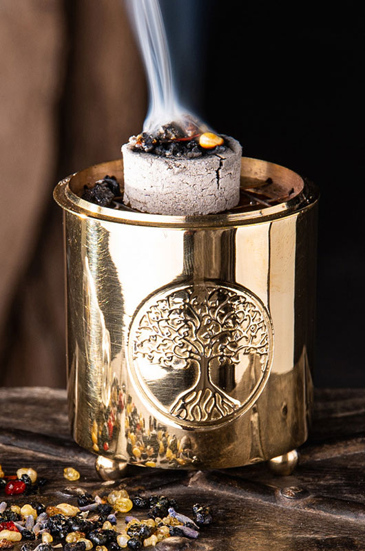 Netzräuchergefäß Yggdrasil Messing