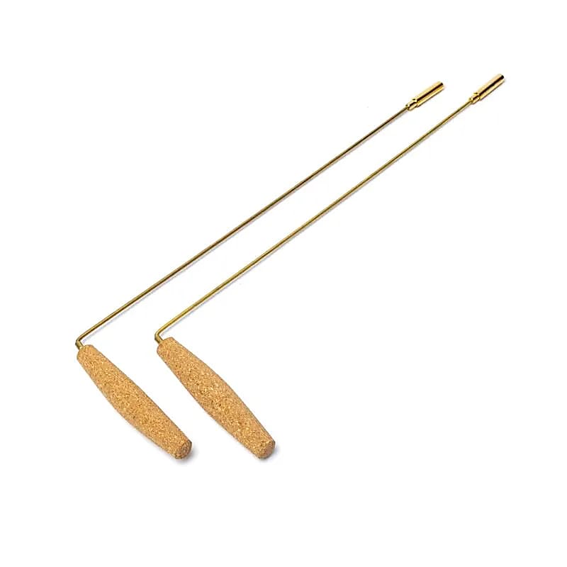 Wünschelrute aus Messing mit Korkgriffen