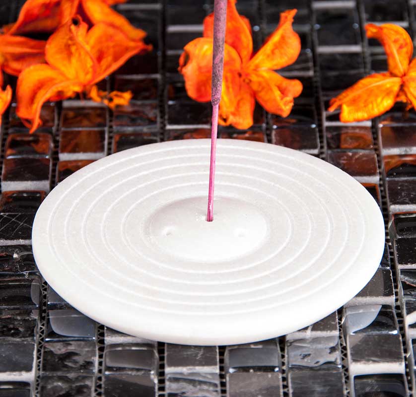 Runder Marmor Räucherstäbchenhalter