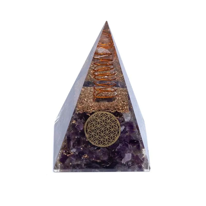 Orgonit Pyramide Blume des Lebens - Amethyst
