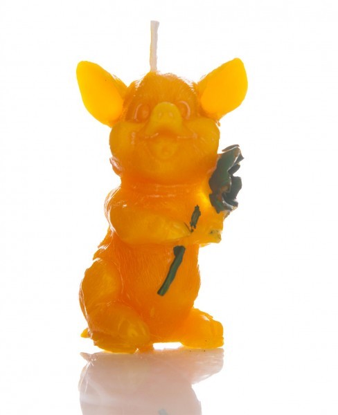 Glücksschwein aus Bienenwachs