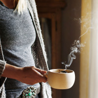 Zirbenholz Räucherpfanne Zirbenholz Räucherpfanne