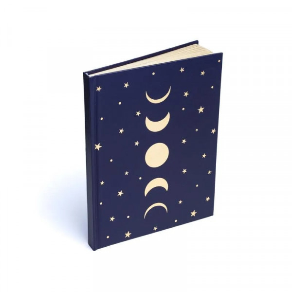 Notizbuch Mondphasen & Sterne dunkelblau 