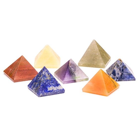 7 Chakrasteine pyramidenförmig im Set