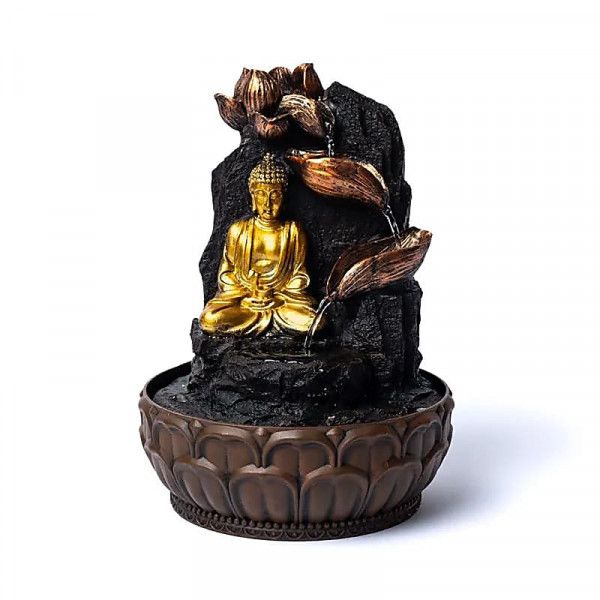 Zimmerbrunnen - Meditierender Buddha mit Lotus