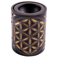 Blume des Lebens, Aromalampe schwarz - gold Blume des Lebens, Aromalampe schwarz - gold