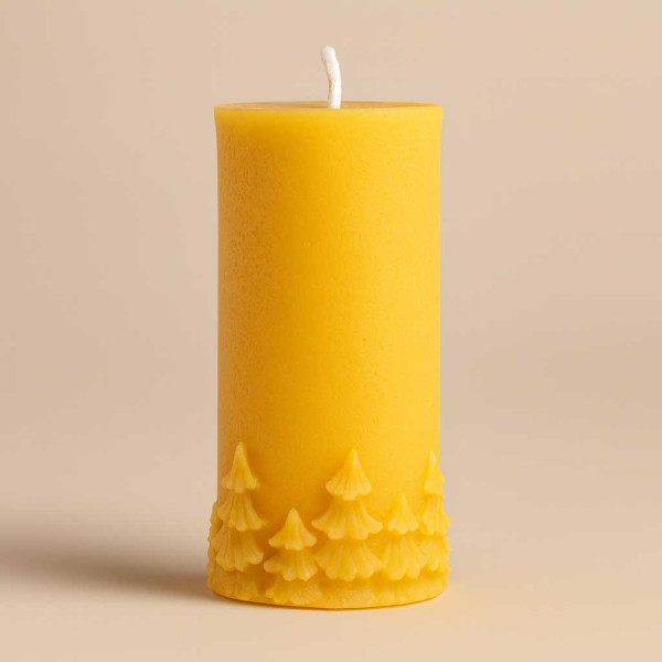 Bienenwachskerze "Baumstumpf im Tannenwald"