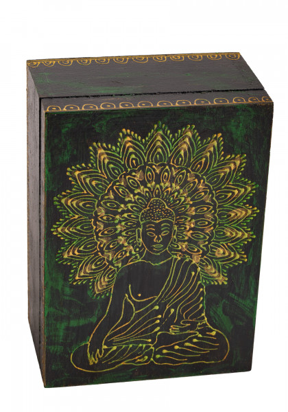 Buddha Holzbox zur Aufbewahrung von kleinen Kostbarkeiten