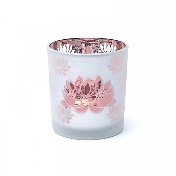 Ätherischer Glanz: Teelichthalter mit dem Lotus-Symbol