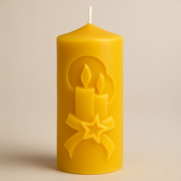 Bienenwachskerze "Adventslicht und Stern"