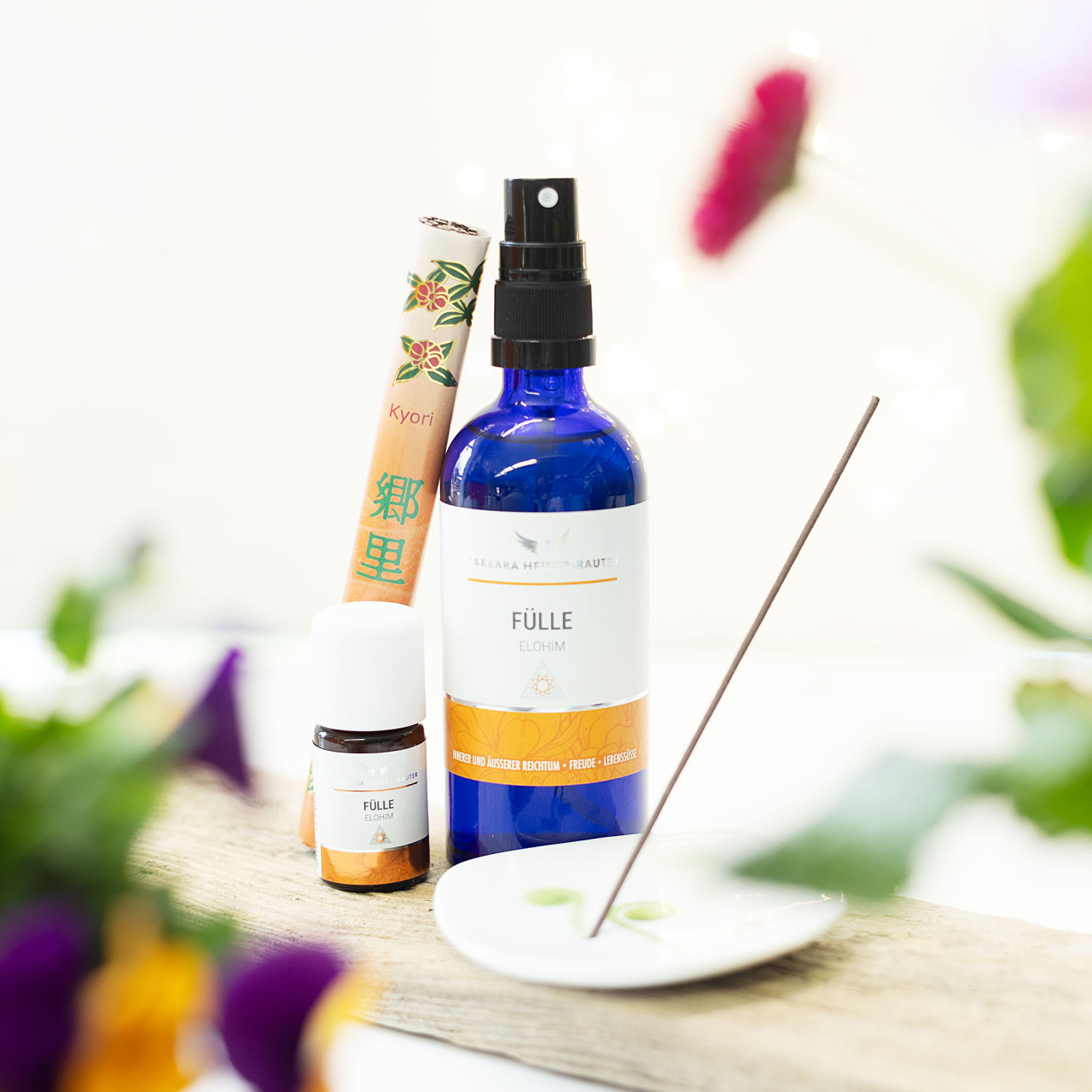 Fülle und Lebensfreude Ritualset mit Aura Spray, Öl und Räucherwerk