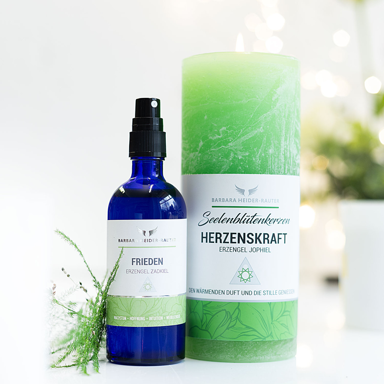 Harmonie des Herzens Ritualset mit Kerze und Aura Spray